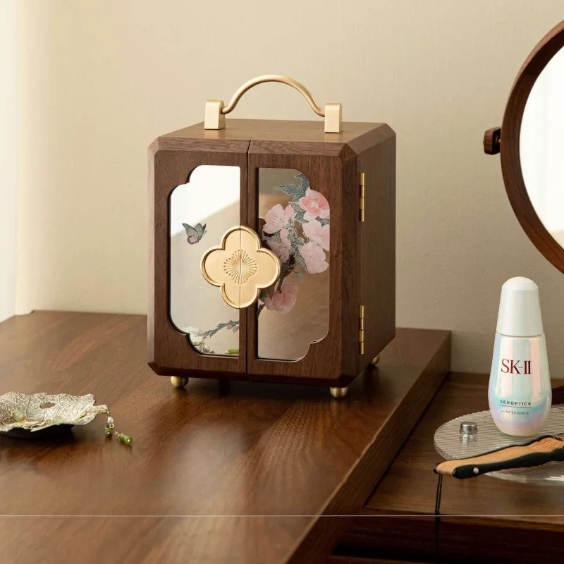 Wooden Hand-Carved Jewelry Box with Mirror,Durable Keepsake Storage for Vanity Home,Portable Travel Organizer for Earrings Rings
Wooden Hand-Carved Jewelry Box with Mirror,Durable Keepsake Storage for Vanity Home,Portable Travel Organizer for Earrings Rings