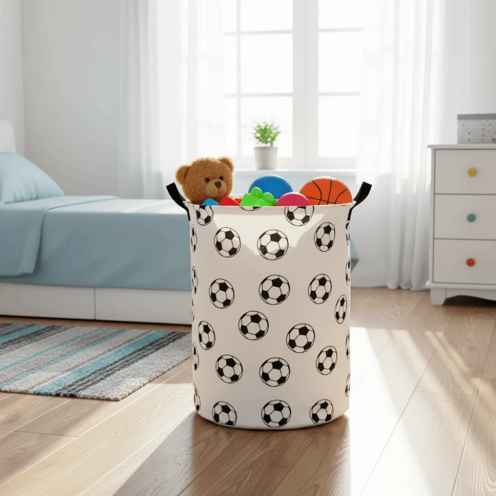 Collapsible Laundry Basket Foldable Large Capacity Dirty Clothes Basket Football Print With Handles Toy Storage Bucket
Collapsible Laundry Basket Foldable Large Capacity Dirty Clothes Basket Football Print With Handles Toy Storage Bucket