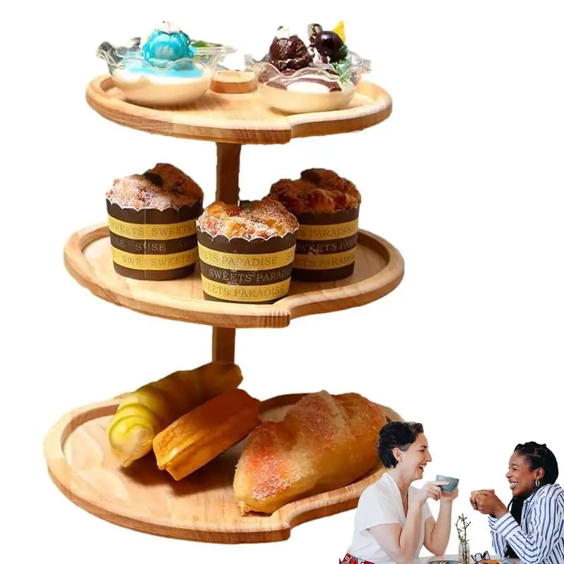 Wood Tiered Tray Love-shaped Three-tier Stand Rustic Wooden Snack Plate Afternoon Tea Suitable For Kitchen, Wedding, Birthday
Wood Tiered Tray Love-shaped Three-tier Stand Rustic Wooden Snack Plate Afternoon Tea Suitable For Kitchen, Wedding, Birthday