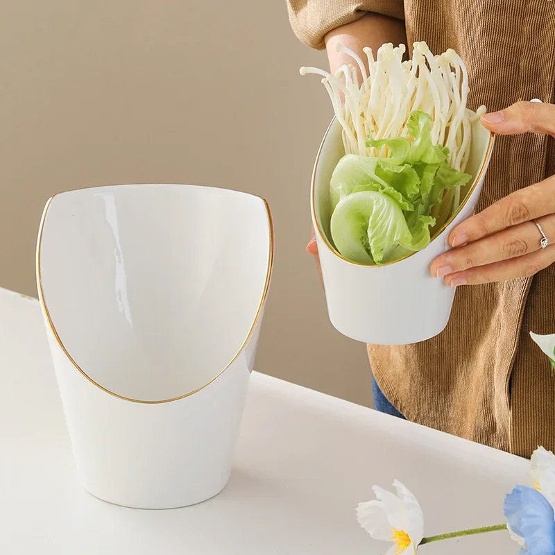 Commercial Ceramic Vegetable Bucket Salad Bowl Hot Pot Spicy Soup Bowl French Fries Cup Slanted Mouth Bowl Self-Service Hot P...
Commercial Ceramic Vegetable Bucket Salad Bowl Hot Pot Spicy Soup Bowl French Fries Cup Slanted Mouth Bowl Self-Service Hot P...