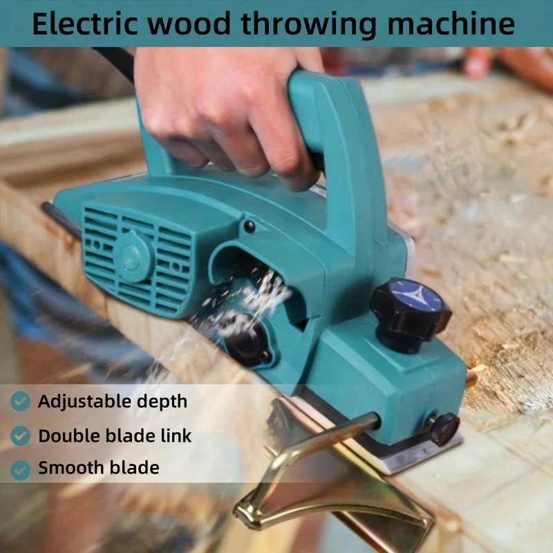 1 Handheld Electric Planer Kit, 110 US Plug, Electric Woodworking Tool, Electric Handheld Planer for DIY Model Of Wood Chamfering, 16000 RPM, 0-1mm Depth Adjustment, Suitable for Woodworking, Home Furnishing, DIY, Etc
1 Handheld Electric Planer Kit, 110 US Plug, Electric Woodworking Tool, Electric Handheld Planer for DIY Model Of Wood Chamfering, 16000 RPM, 0-1mm Depth Adjustment, Suitable for Woodworking, Home Furnishing, DIY, Etc