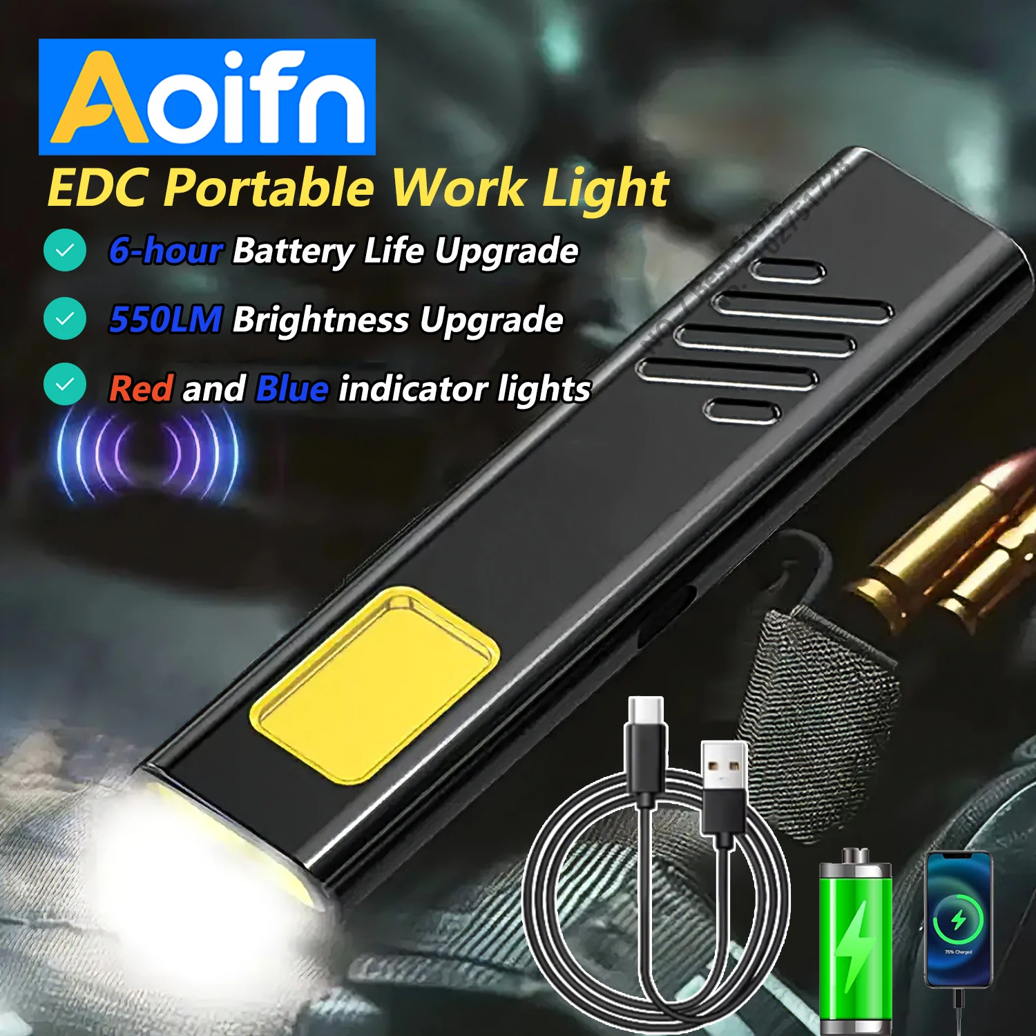 Security flashing work light warning light strong light mini portable outdoor maintenance emergency EDC flashlight Outdoor Home
Security flashing work light warning light strong light mini portable outdoor maintenance emergency EDC flashlight Outdoor Home