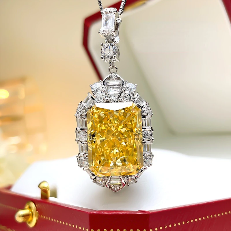 European And American Antique Color Treasure Pendant, Yellow Diamond, Ice Cut, High Carbon Luxury, High-End, Rectangula
European And American Antique Color Treasure Pendant, Yellow Diamond, Ice Cut, High Carbon Luxury, High-End, Rectangula