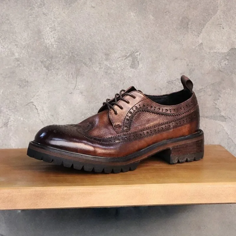 Designer Luxury Genuine Leather Washed Dress Leather Shoes Men's Brown Black Casual Comfortable Thick Sole Office Derby Shoes
Designer Luxury Genuine Leather Washed Dress Leather Shoes Men's Brown Black Casual Comfortable Thick Sole Office Derby Shoes
