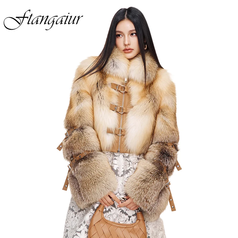 Женское зимнее пальто из натурального лисьего меха Ftangaiur, с длинными рукавами, свободного кроя, с отложным воротником, короткое
Женское зимнее пальто из натурального лисьего меха Ftangaiur, с длинными рукавами, свободного кроя, с отложным воротником, короткое