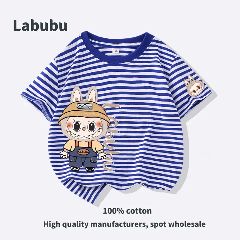 Labubu периферийные мультяшные принты с короткими рукавами, милая летняя тонкая хлопковая женская футболка, домашняя одежда, повседневный топ Kawaii, подарок
Labubu периферийные мультяшные принты с короткими рукавами, милая летняя тонкая хлопковая женская футболка, домашняя одежда, повседневный топ Kawaii, подарок