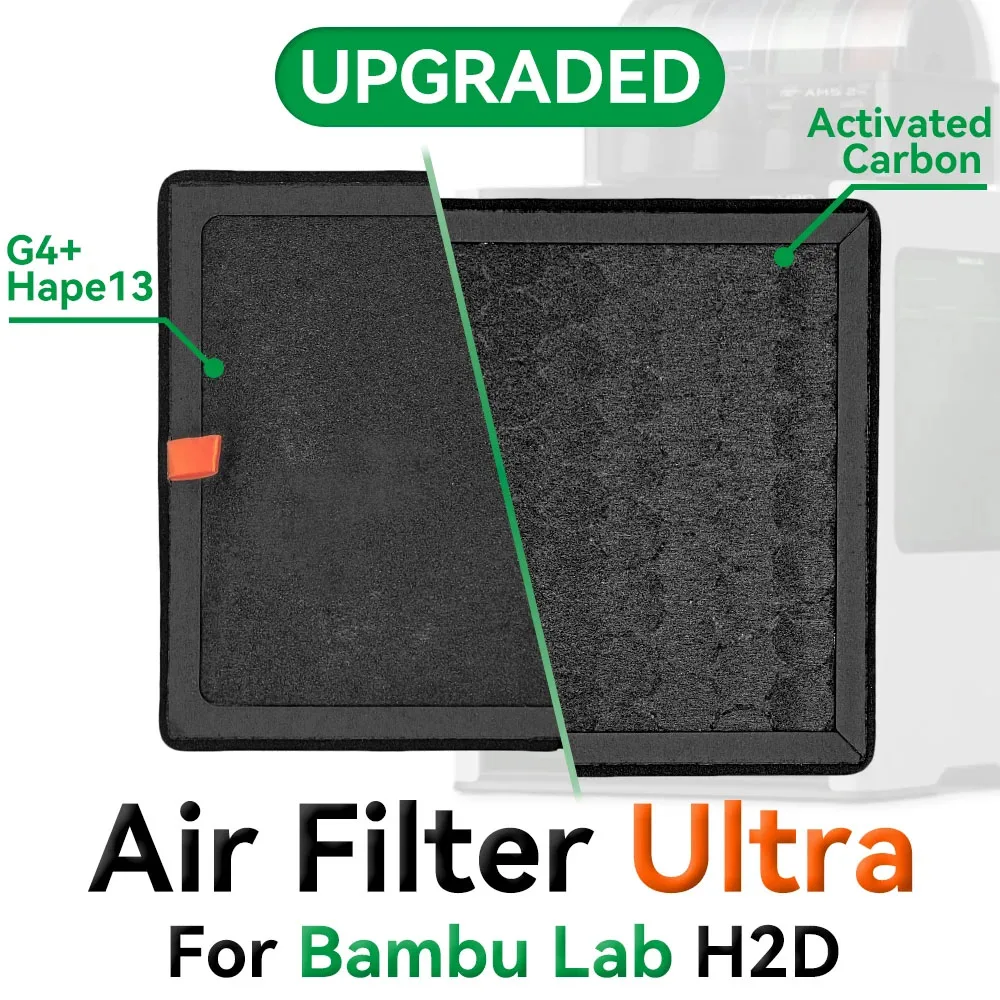 Комбинированный воздушный фильтр с активированным углем для Bambu Lab HEPA 13 G4, ультра для 3D-принтеров серии H2D, замена OEM
Комбинированный воздушный фильтр с активированным углем для Bambu Lab HEPA 13 G4, ультра для 3D-принтеров серии H2D, замена OEM