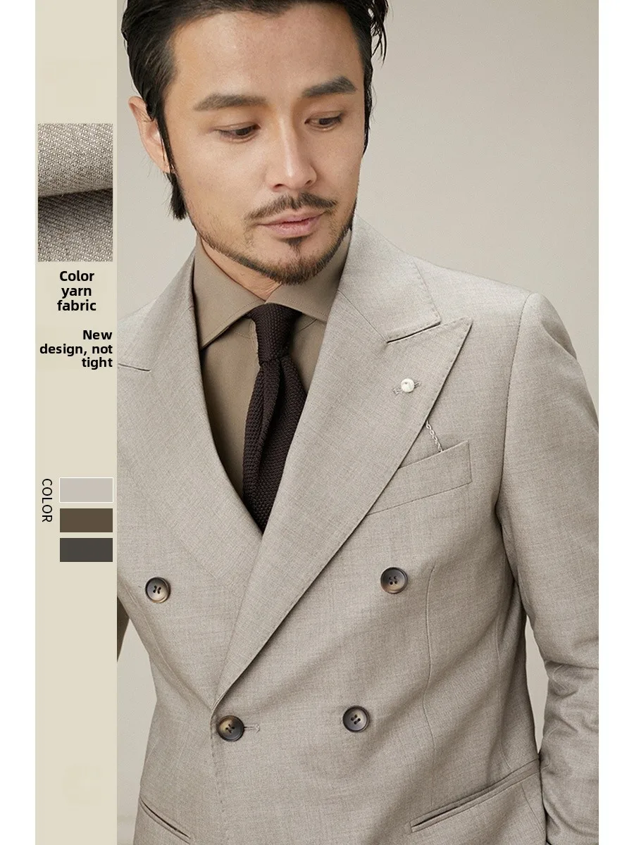 Cultum Men's Two-Button Notch Lapel Busin Casual Suit Set Earth Tone Double Row Buttons Polyester Wool Blend Four Seasons
Cultum Men's Two-Button Notch Lapel Busin Casual Suit Set Earth Tone Double Row Buttons Polyester Wool Blend Four Seasons