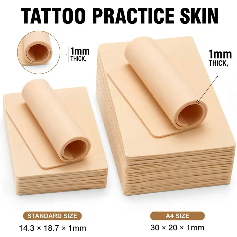A4/Standard Size Tattoo Practice Skin Silicone Synthetic Leather Double Sided Blank Tattoo Training Skin 1mm Thick Sheet Supply
A4/Standard Size Tattoo Practice Skin Silicone Synthetic Leather Double Sided Blank Tattoo Training Skin 1mm Thick Sheet Supply