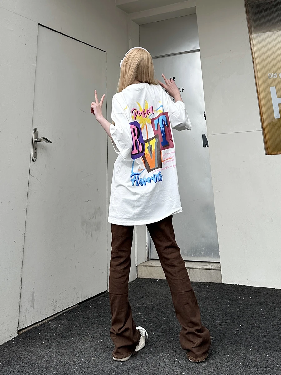 Ретро-футболка с американским тропическим принтом и изображением ореховых деревьев, свободного кроя, повседневная хлопковая футболка для пар
Ретро-футболка с американским тропическим принтом и изображением ореховых деревьев, свободного кроя, повседневная хлопковая футболка для пар