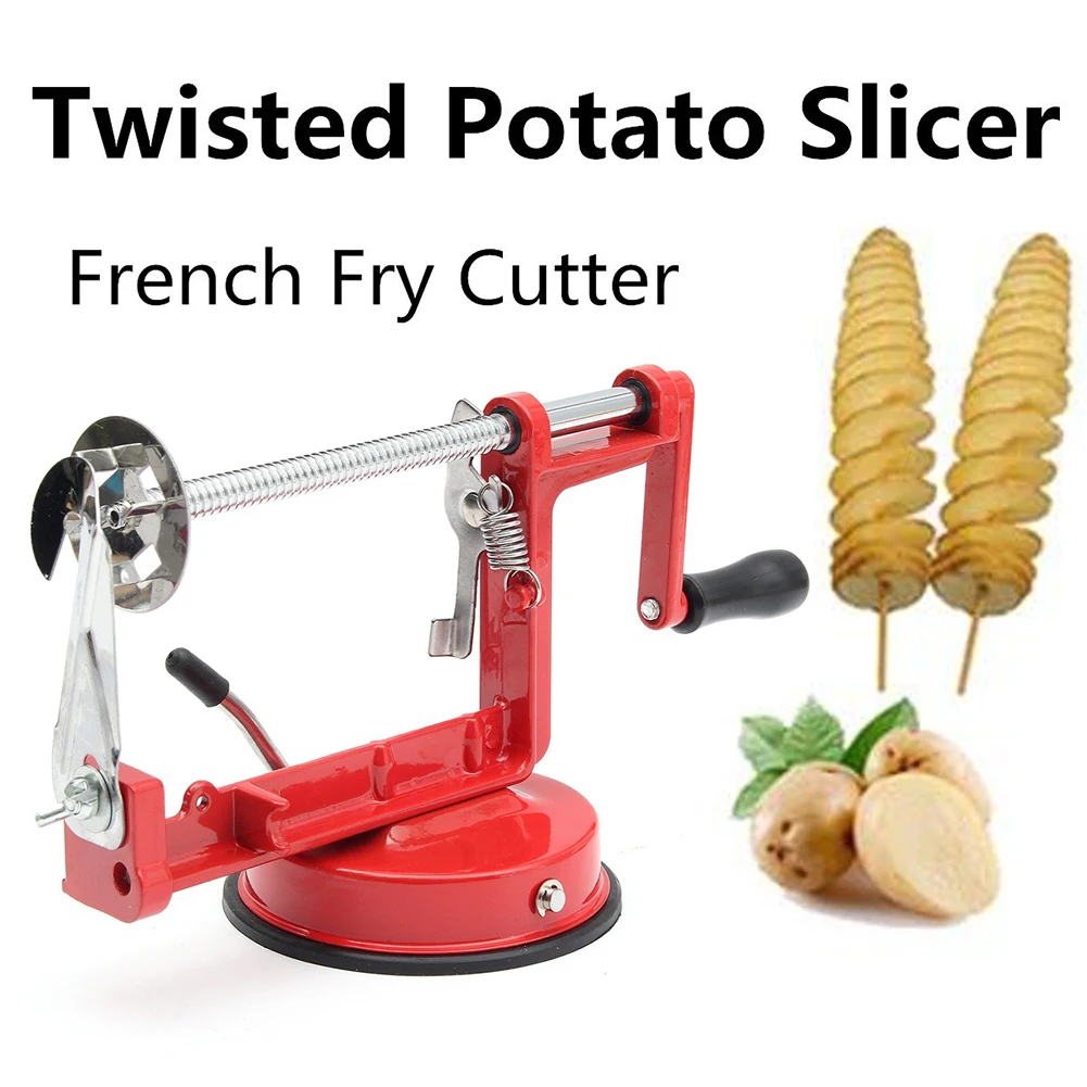 New Potato Spiral Cutter Twisted Potato Slicer Stainless Steel French Fry Cutter Hand Crank Curly Fries Cutter with Suction Base
New Potato Spiral Cutter Twisted Potato Slicer Stainless Steel French Fry Cutter Hand Crank Curly Fries Cutter with Suction Base