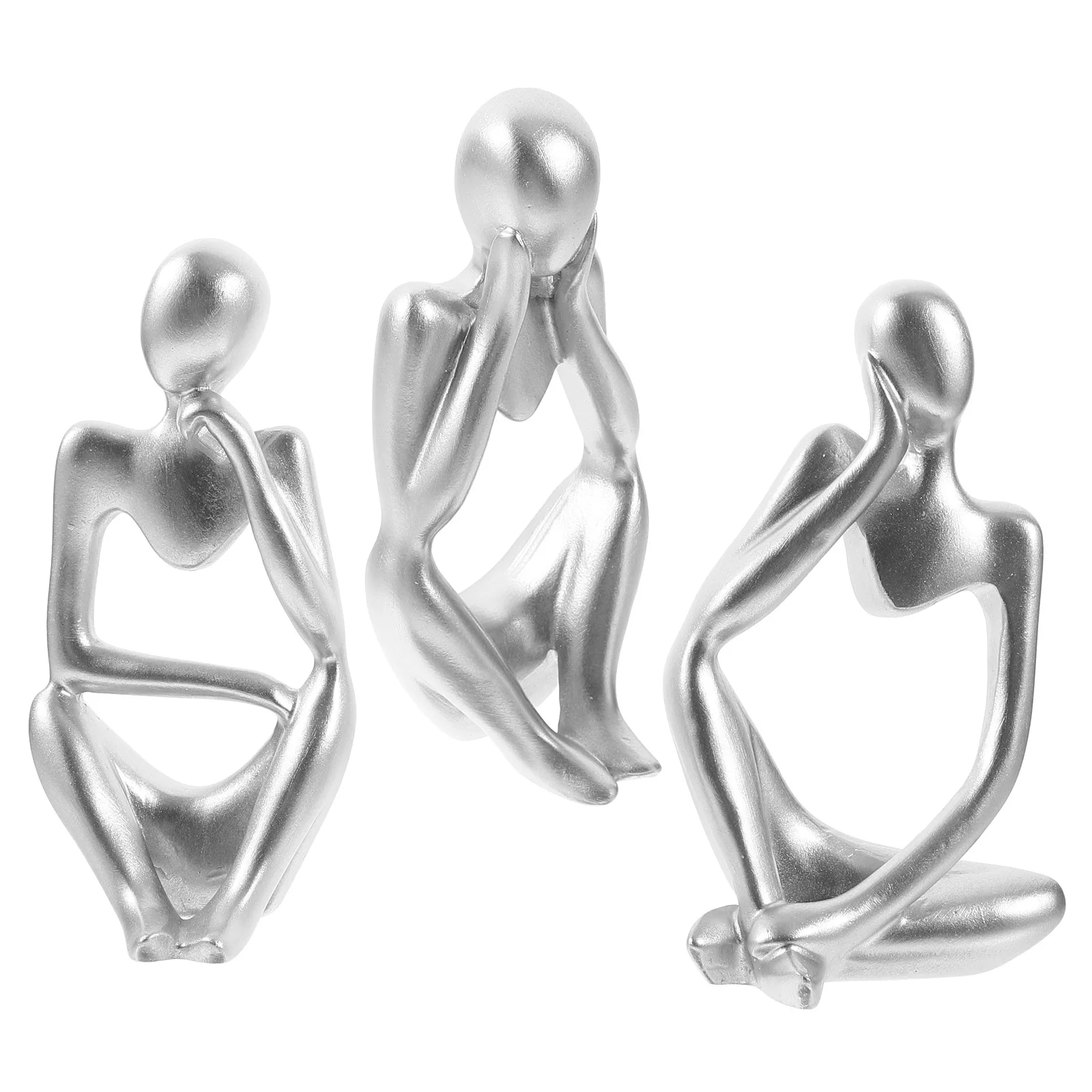 3 Pcs Thinker Statue Decor Simple Silver Abstract Thinker Figurine Craft Figurines Home Decorative Sculptures
3 Pcs Thinker Statue Decor Simple Silver Abstract Thinker Figurine Craft Figurines Home Decorative Sculptures