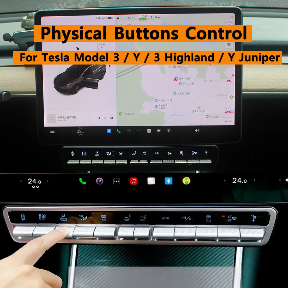 Physical Control Button for Tesla Model 3/ Y / Y Juniper Multi-function Center Control Panel Switch Buttons Highland Accessories