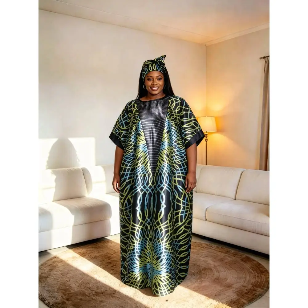 Luxury Silk Plus Size Abaya Dress Middle Eastern Traditional Wear with Scarf
Luxury Silk Plus Size Abaya Dress Middle Eastern Traditional Wear with Scarf