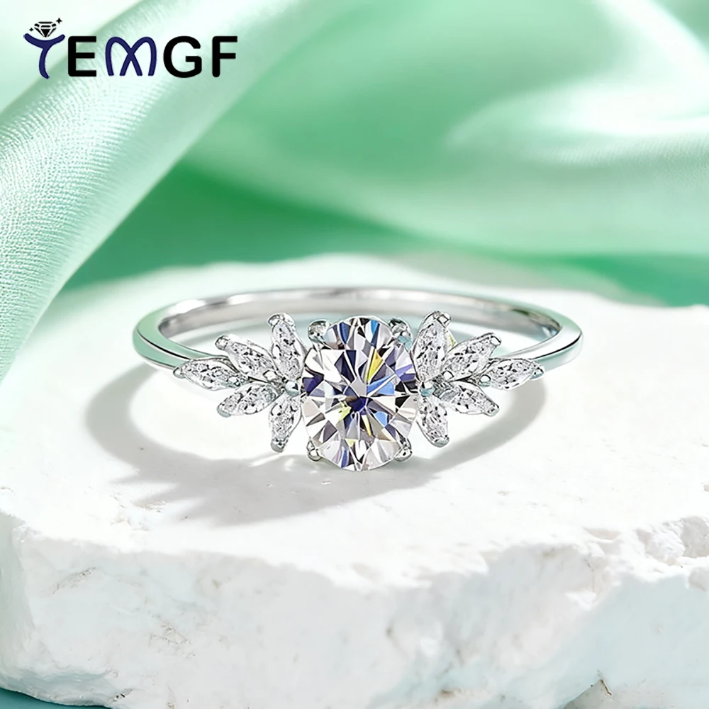 TEMGF 5*7mm 1CT Moissanite Ring With Certificate 925 Sterling Silver Shiny Fine Jewelry for Women Wedding Party Fashion Item
TEMGF 5*7mm 1CT Moissanite Ring With Certificate 925 Sterling Silver Shiny Fine Jewelry for Women Wedding Party Fashion Item