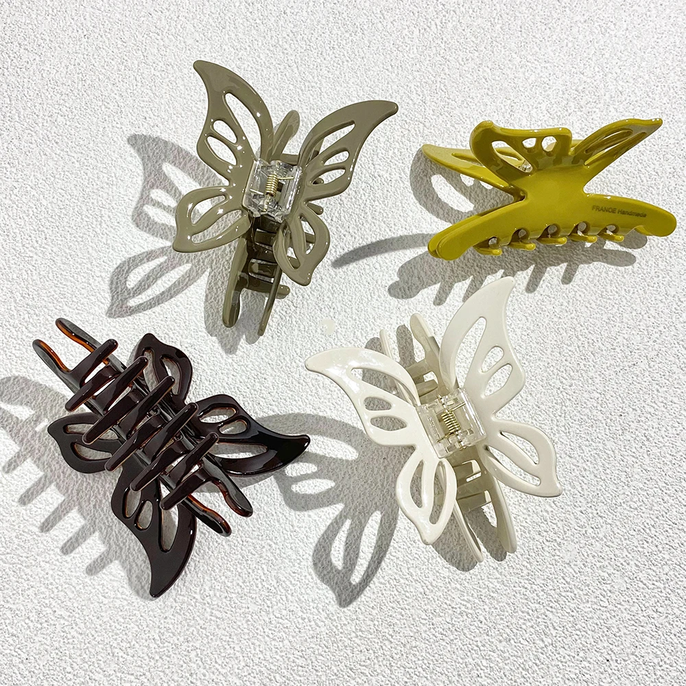 Solid Color Butterfly Large Size Shark Hair Claw Clip For Women Temperament Acetate Barrettes Hairpin Hair Accessories Gift 2023
Solid Color Butterfly Large Size Shark Hair Claw Clip For Women Temperament Acetate Barrettes Hairpin Hair Accessories Gift 2023