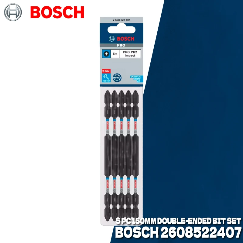BOSCH 150MM PRO Impact Long-Groove Double-Ended Bit Set PH2 Drill Bit for Impact Screwdriver Power Tool Accessories 2608522407
BOSCH 150MM PRO Impact Long-Groove Double-Ended Bit Set PH2 Drill Bit for Impact Screwdriver Power Tool Accessories 2608522407