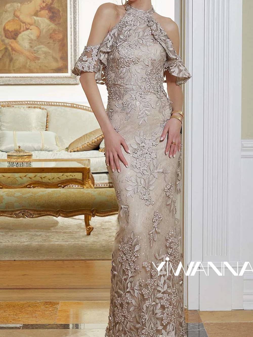 Modern Halter Mother Of The Bride Dress For Wedding Classic Lace Appliques Prom Dress Customized Graceful Straight Evening Gown
Modern Halter Mother Of The Bride Dress For Wedding Classic Lace Appliques Prom Dress Customized Graceful Straight Evening Gown