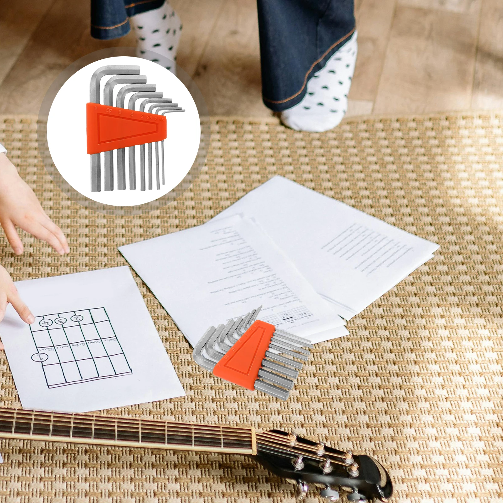 8 Pcs Guitar Hexagon Wrench Electric Bass Repair Tools Suite Acoustic Accessories Plastic Parts Adjustment
8 Pcs Guitar Hexagon Wrench Electric Bass Repair Tools Suite Acoustic Accessories Plastic Parts Adjustment