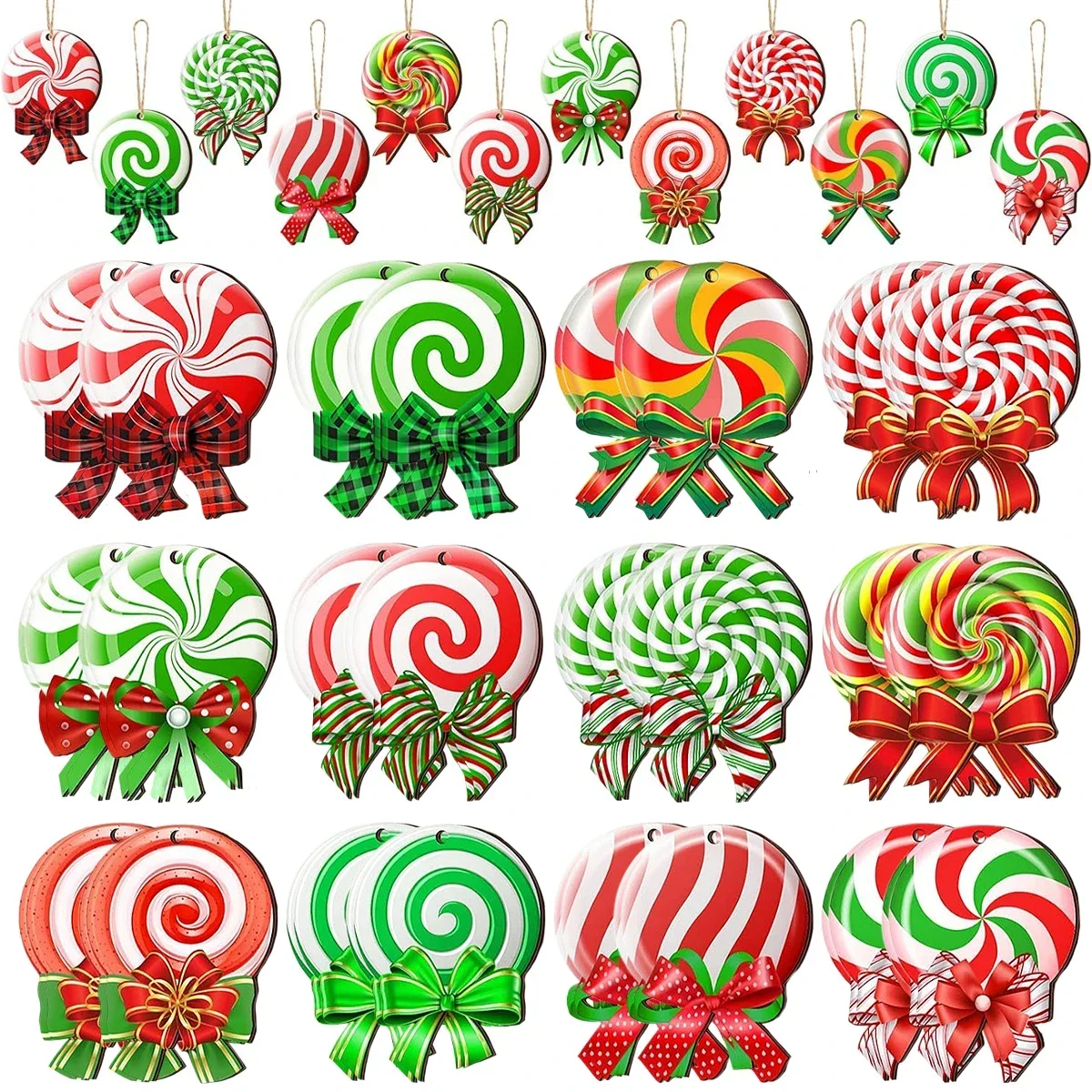 24PCS Christmas Candy Ornament With Ropes Colorful Candy Round Lollipop Wooden Pendant Xmas Hanging Decoration For Christmas I
24PCS Christmas Candy Ornament With Ropes Colorful Candy Round Lollipop Wooden Pendant Xmas Hanging Decoration For Christmas I