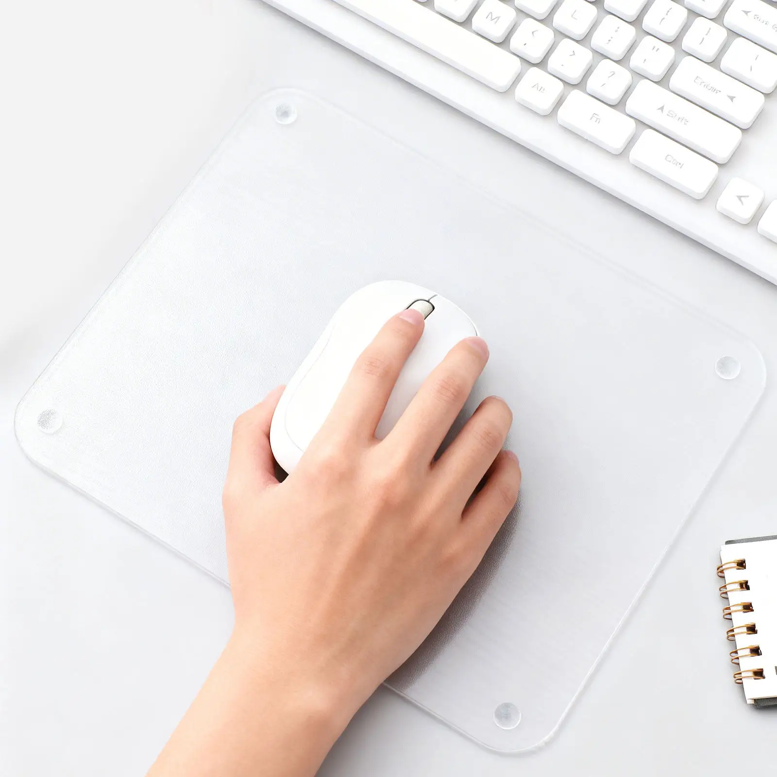 Transparent Glass Mouse Pad Clear Smooth Surface Large Gaming Laptop Mousepad Office Desk Protection Glass Mouse Pad