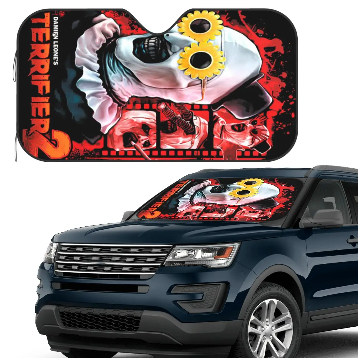 Halloween Movie Terrifier Sunshade Windscreen Car Front Windshield Window Sun Visor Accessories Covers
Halloween Movie Terrifier Sunshade Windscreen Car Front Windshield Window Sun Visor Accessories Covers