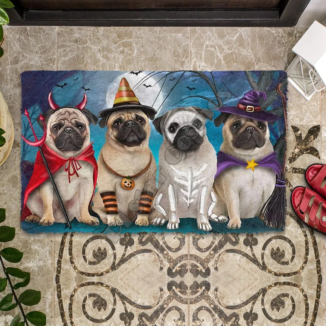 Pug/Rottweiler/Westie/Wheaten Terriers Dog Happy Halloween Doormat 3D Printed Indoor Outdoor Doormat Non-slip love dogs gift
Pug/Rottweiler/Westie/Wheaten Terriers Dog Happy Halloween Doormat 3D Printed Indoor Outdoor Doormat Non-slip love dogs gift