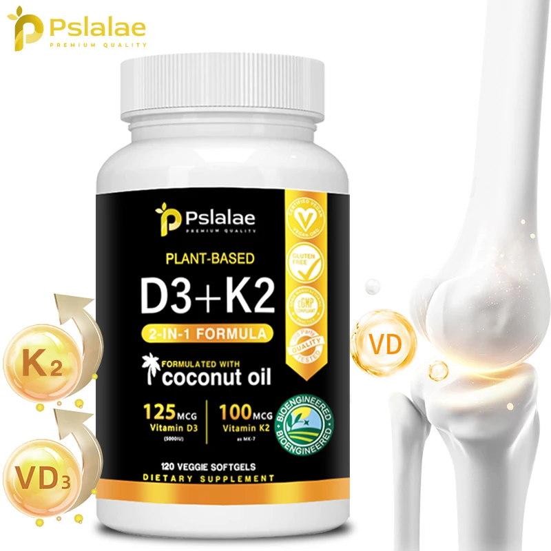 Vitamin D3 + K2 Capsules - Improves Bone Health, Muscle Health, Immune System Support, and Enhances Absorption
Vitamin D3 + K2 Capsules - Improves Bone Health, Muscle Health, Immune System Support, and Enhances Absorption