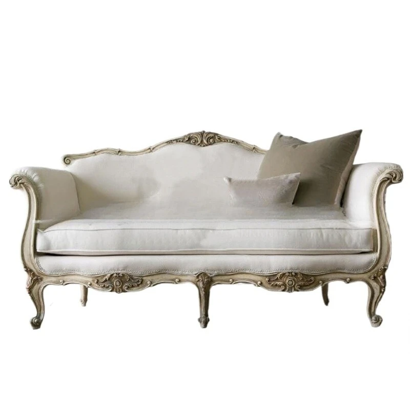 American solid wood three-person sofa, simple and modern living room oak carved concubine leisure sofa
American solid wood three-person sofa, simple and modern living room oak carved concubine leisure sofa