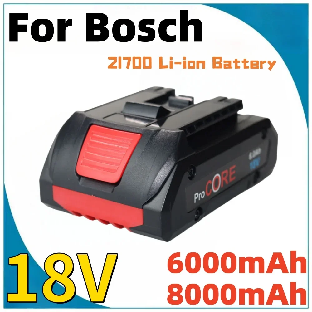 21700 Battery 18V 6.0/8.0Ah Lithium-Ion Battery Pack GBA18V80 for Bosch 18 Volt MAX Cordless Power Tool Drills
21700 Battery 18V 6.0/8.0Ah Lithium-Ion Battery Pack GBA18V80 for Bosch 18 Volt MAX Cordless Power Tool Drills