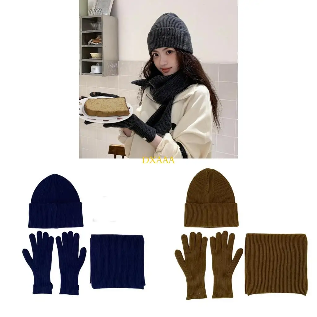 DXAA Knitted Headwear Acrylic Fibre Hat Scarf Gloves Set Winter Accessories Headwear Neckpiece For Daily Commute Color
DXAA Knitted Headwear Acrylic Fibre Hat Scarf Gloves Set Winter Accessories Headwear Neckpiece For Daily Commute Color