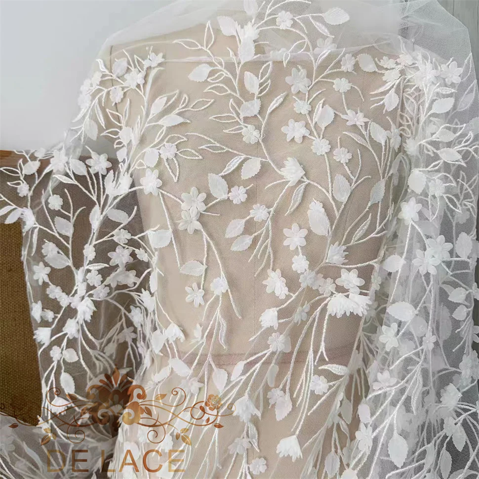 SXGN Elegant Floral Embroidered Lace 3D Flower With Beaded Fabric Wedding Dress DIY Lace Fabric
SXGN Elegant Floral Embroidered Lace 3D Flower With Beaded Fabric Wedding Dress DIY Lace Fabric