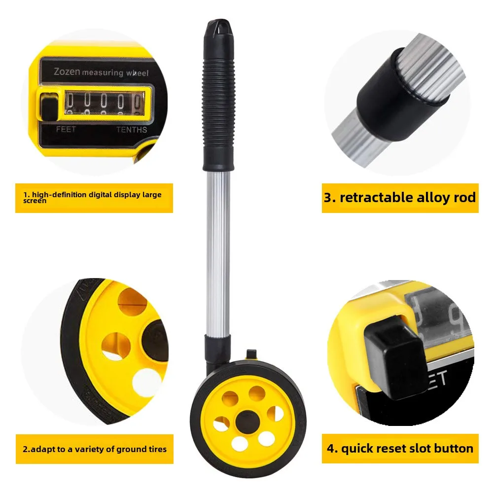 Портативное измерительное колесо 0 ~ 9999,9 м, ролик для измерения расстояния для многоцелевого ручного механического дальномера, диапазон ходьбы
Портативное измерительное колесо 0 ~ 9999,9 м, ролик для измерения расстояния для многоцелевого ручного механического дальномера, диапазон ходьбы