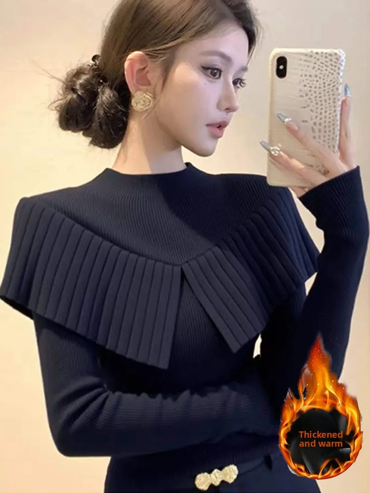 Ele Long Sve Knitted Sweater Women's Spring Autumn Slimming Waist Design oulder awl Sle High-End Feeling Top
Ele Long Sve Knitted Sweater Women's Spring Autumn Slimming Waist Design oulder awl Sle High-End Feeling Top