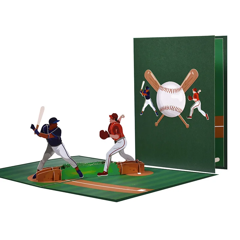 Pop up Style Original 3D Greeting Card Handmade Paper Cuttings Sports Card Baseball Game Gift thank you cards for business
Pop up Style Original 3D Greeting Card Handmade Paper Cuttings Sports Card Baseball Game Gift thank you cards for business
