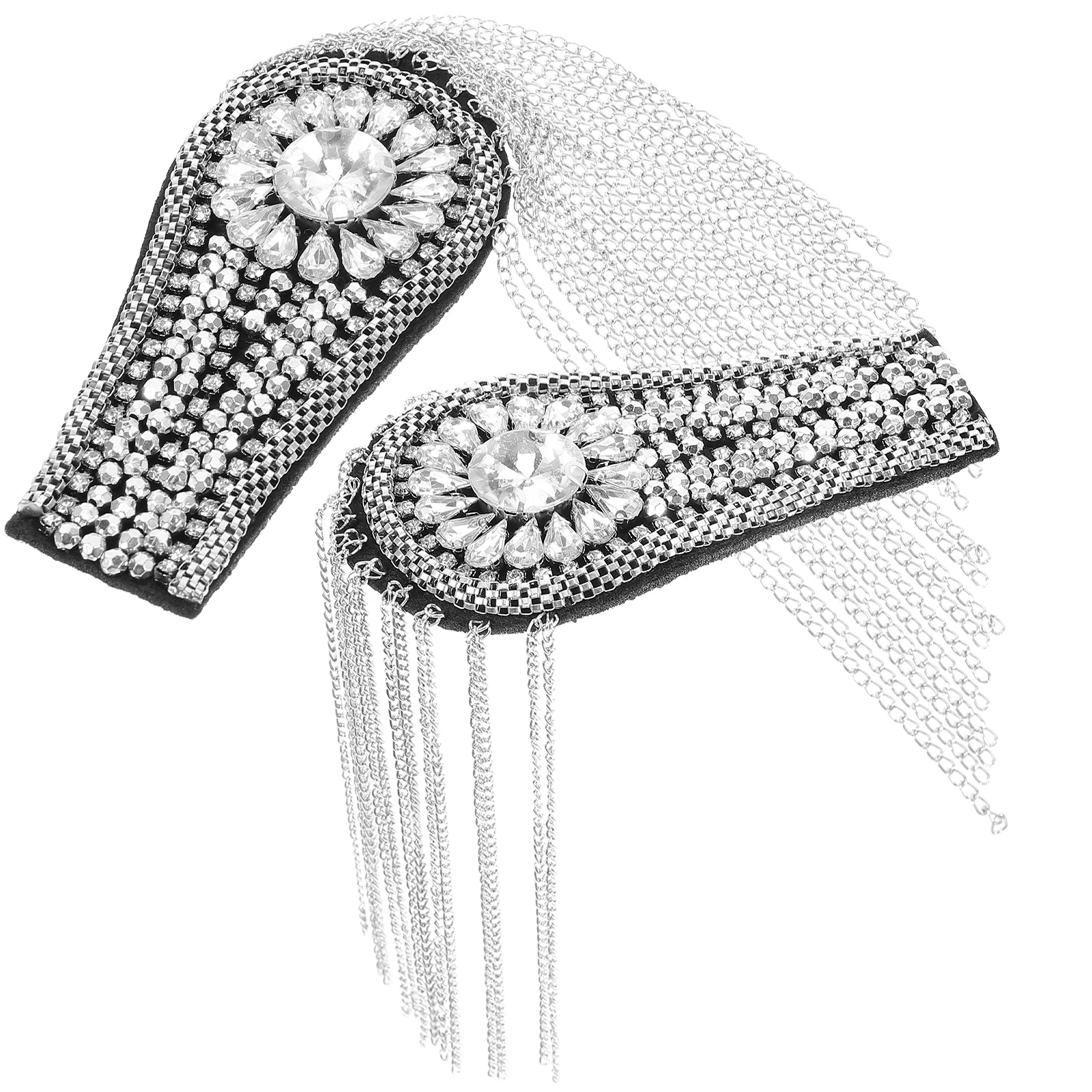 2Pcs Chain Epaulets Tassels Shoulder Rhinestones Epaulettes Jewelry Metal Fringe Rhinestones Decorative Wedding Stage
2Pcs Chain Epaulets Tassels Shoulder Rhinestones Epaulettes Jewelry Metal Fringe Rhinestones Decorative Wedding Stage