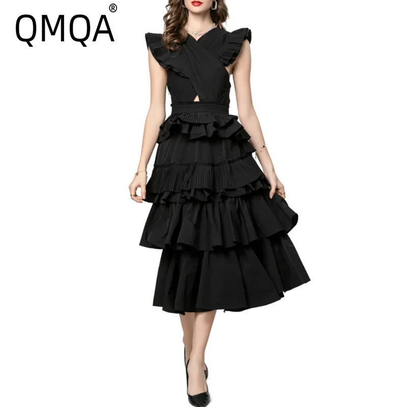 QMQA Fashion Women's Cross Pleated Design Dress Lace Patchwork Vacation Style Spliced Ruffles Cake Dresses 2025 Summer New QM494
QMQA Fashion Women's Cross Pleated Design Dress Lace Patchwork Vacation Style Spliced Ruffles Cake Dresses 2025 Summer New QM494
