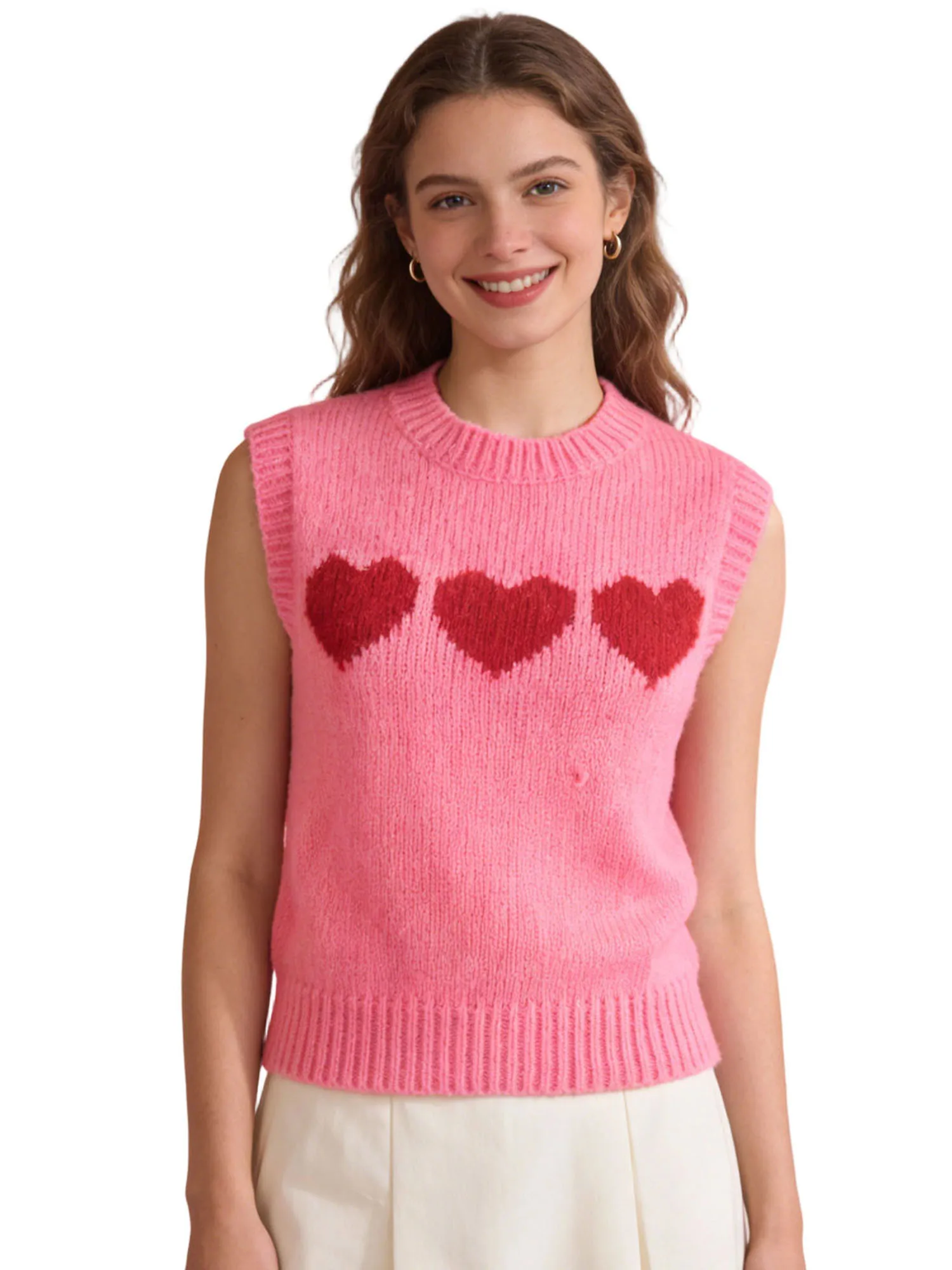 Women s Valentine s Day Sweater Vest Sleeveless Round Neck Heart Print Knit Tank Tops
Women s Valentine s Day Sweater Vest Sleeveless Round Neck Heart Print Knit Tank Tops