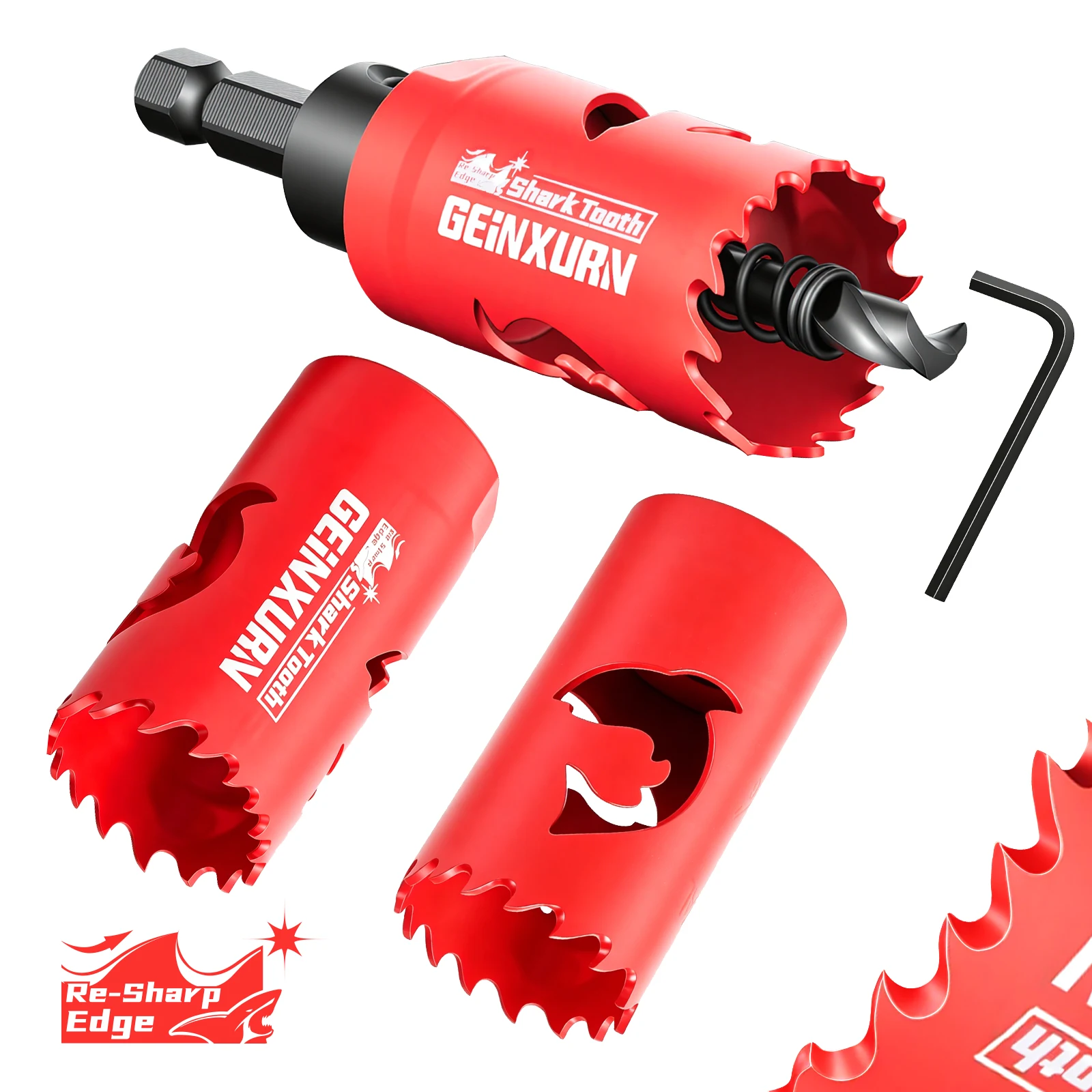 Geinxurn Hole Saw Set with 1/4" Hex Shank Quick Change Arbor, 1-1/2" Cutting Depth for Various Drills
Geinxurn Hole Saw Set with 1/4" Hex Shank Quick Change Arbor, 1-1/2" Cutting Depth for Various Drills