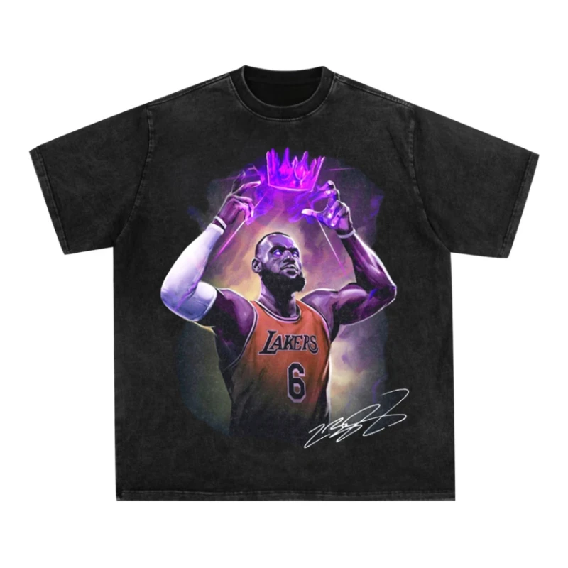 2025 Lebron James American Vintage Number Print Short Sleeve Washed To Do Old High Street Pure Cotton High Quality
2025 Lebron James American Vintage Number Print Short Sleeve Washed To Do Old High Street Pure Cotton High Quality