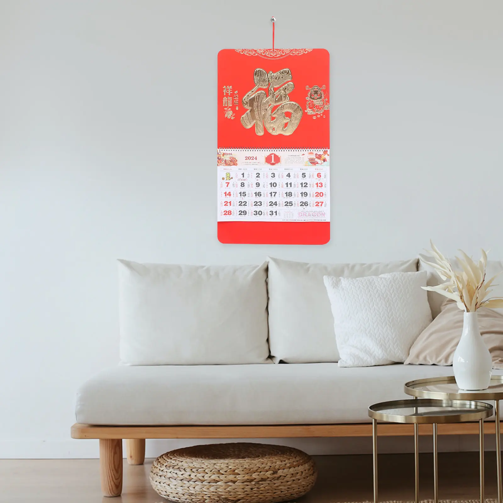 Traditional 2024 Chinese Wall Calendar Year of Dragon Hanging Ornament Clear Printed Monthly Calendar Decor for Living Room
Traditional 2024 Chinese Wall Calendar Year of Dragon Hanging Ornament Clear Printed Monthly Calendar Decor for Living Room