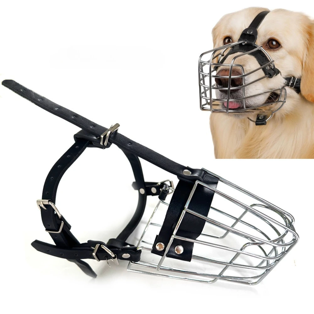Wire Dog Muzzle for Medium Large Dogs Adjustable Leather Straps Metal Basket for Biting Chewing Barking German Shepherd Husky
Wire Dog Muzzle for Medium Large Dogs Adjustable Leather Straps Metal Basket for Biting Chewing Barking German Shepherd Husky
