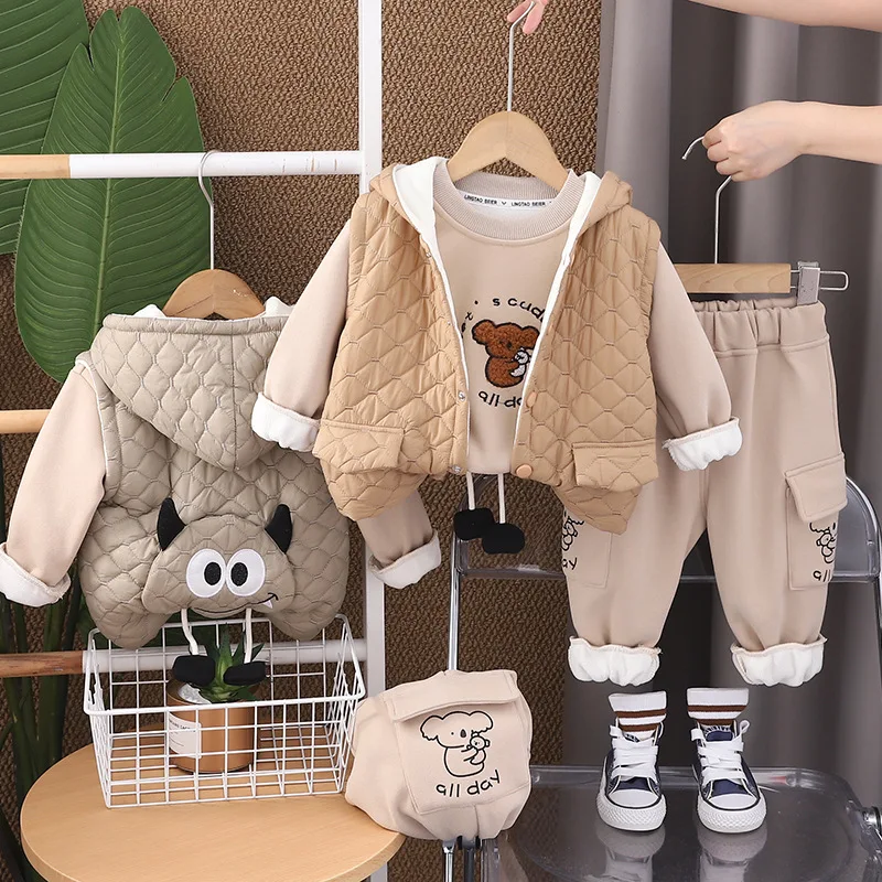 Boys Clothes Sets Winter 2024 Children Down Hoodies Vest Sweatshirts Pants 3pcs Warm Suit For Baby Thick Velvet Outfits Kids 5Y
Boys Clothes Sets Winter 2024 Children Down Hoodies Vest Sweatshirts Pants 3pcs Warm Suit For Baby Thick Velvet Outfits Kids 5Y