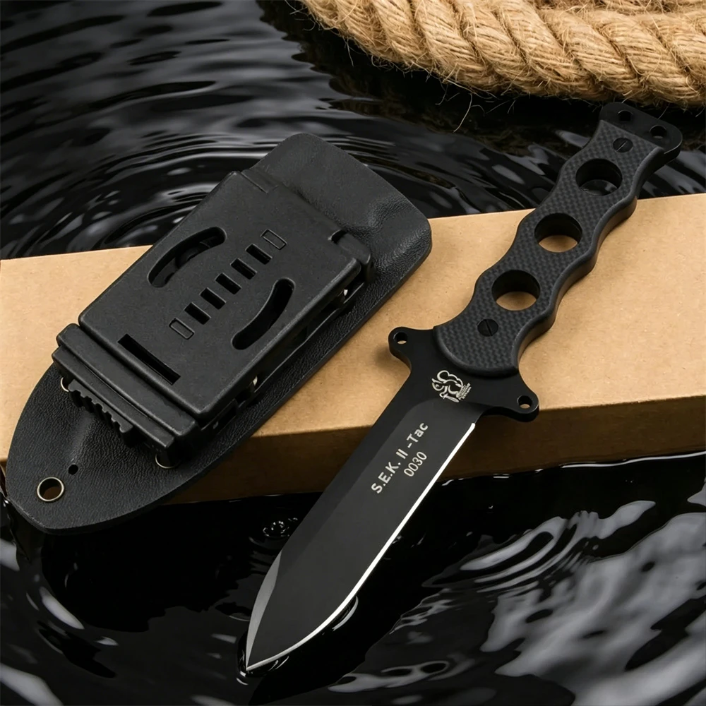 All Black Outdoor Full Tang Fixed Blade Knife, DC53 Steel G10 Handle with Sheath, Camping Outdoor Utility Tools for Men
All Black Outdoor Full Tang Fixed Blade Knife, DC53 Steel G10 Handle with Sheath, Camping Outdoor Utility Tools for Men