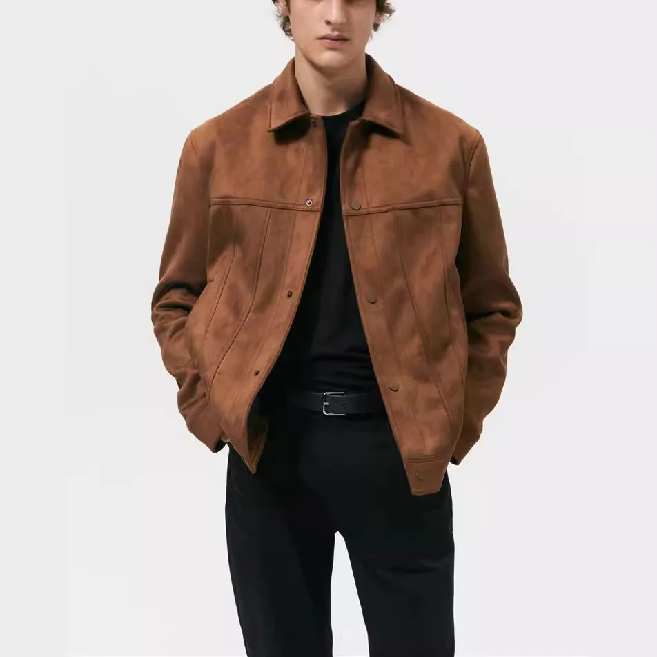 Europe and America Men's Casual Suede Lapel Jacket, Spring and Autumn New Solid Color Simple Single-breasted Jacket with Pockets
Europe and America Men's Casual Suede Lapel Jacket, Spring and Autumn New Solid Color Simple Single-breasted Jacket with Pockets