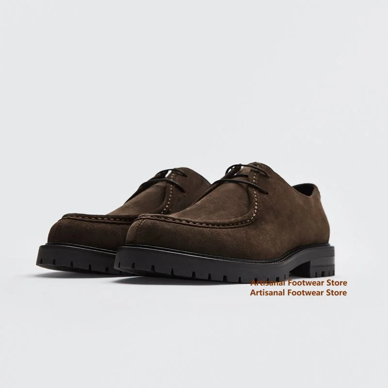 Brown Suede Derby Shoes Thick-Soled Lace-Up Casual Shoes Men's Leather Dress Shoes Office Formal Shoes Men's Leather Shoes
Brown Suede Derby Shoes Thick-Soled Lace-Up Casual Shoes Men's Leather Dress Shoes Office Formal Shoes Men's Leather Shoes