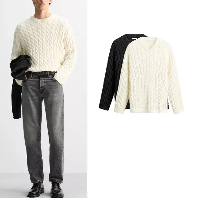 Retro American Knitted Texture Sweater Slim Straight Long Sve Youth Faion V-Ne Autumn New Arrival Men's Knitted irt
Retro American Knitted Texture Sweater Slim Straight Long Sve Youth Faion V-Ne Autumn New Arrival Men's Knitted irt