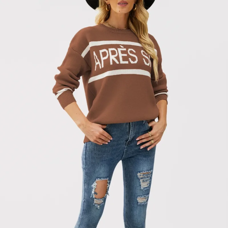 Musera Sport Thick Knit Oversized Slogan Jumper Crew neck lettered jacquard casual women's knit sweater for women sueter mujer
Musera Sport Thick Knit Oversized Slogan Jumper Crew neck lettered jacquard casual women's knit sweater for women sueter mujer