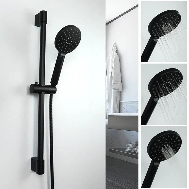 Wall Mounted Matt Black Coating Shower Set with ABS Hand Shower Head Stainless Steel Hose Adjustable Shower Holder Sliding Bar
Wall Mounted Matt Black Coating Shower Set with ABS Hand Shower Head Stainless Steel Hose Adjustable Shower Holder Sliding Bar