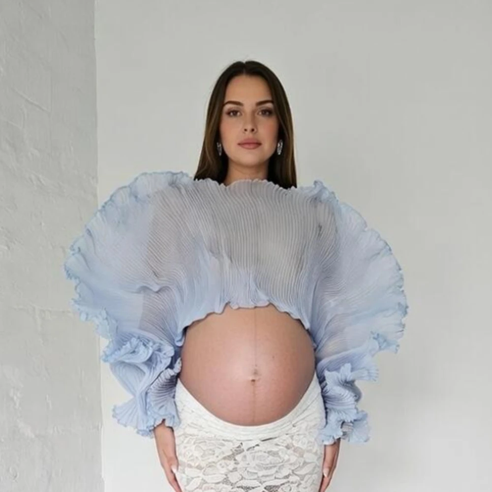 Maternity Photography Props Crop Top Ruffle Sleeve Blouse Pregnancy Photo Shoot Outfits Studio Posing Clothing Garment
Maternity Photography Props Crop Top Ruffle Sleeve Blouse Pregnancy Photo Shoot Outfits Studio Posing Clothing Garment